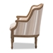 Baxton Studio Charlemagne Traditional French Accent Chair-Oak (Brown Stripe) - ASS293Mi CG4