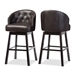 Baxton Studio Avril Modern and Contemporary Brown Faux Leather Tufted Swivel Barstool with Nail heads Trim - BBT5210A1-BS-Brown