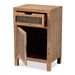 Baxton Studio Clement Rustic Transitional Medium Oak Finished 1-Door and 1-Drawer Wood Spindle End Table - LD19A008-Medium Oak-ET