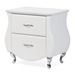 Baxton Studio Erin Modern and Contemporary White Faux Leather Upholstered Nightstand - BBT3116-White-NS