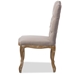 Baxton Studio Hudson Chic Rustic French Country Cottage Weathered Oak Beige Fabric Button-tufted Upholstered Dining Chair - TSF-9342