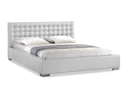 Baxton Studio Madison White Modern Bed with Upholstered Headboard - Queen Size Madison White Modern Bed with Upholstered Headboard - Queen Size, wholesale furniture, restaurant furniture, hotel furniture, commercial furniture