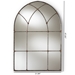 Baxton Studio Tova Vintage Farmhouse Antique Silver Finished Arched Window Accent Wall Mirror - RTB1358