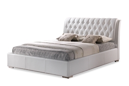 Bianca White Modern Bed with Tufted Headboard - King Size Bianca White Modern Bed with Tufted Headboard - King Size, wholesale furniture, restaurant furniture, hotel furniture, commercial furniture