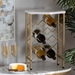Baxton Studio Phoebe Modern and Contemporary Gold Finished Metal Wine Rack With Faux Marble Tabletop - WS-12224-Wine Rack