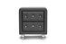 Baxton Studio Stella Crystal Tufted Black Upholstered Modern Nightstand - BBT3084-Black-NS