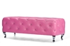 Wholesale Interiors Baxton Studio Stella Crystal Tufted Pink Leather Modern Bench