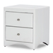 Baxton Studio  Dorian White Faux Leather Upholstered Modern Nightstand - BBT3106-White-NS