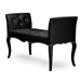 Baxton Studio Kristy Modern and Contemporary Black Faux Leather Classic Seating Bench - BBT5197-Bench-Black