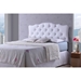 Baxton Studio Rita Modern and Contemporary Full Size White Faux Leather Upholstered Button-tufted Scalloped Headboard - BBT6503-White-Full HB