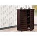Baxton Studio Adalwin Modern and Contemporary 2-Door Dark Brown Wooden Entryway Shoes Storage Cabinet - SC863522-Wenge