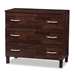 Baxton Studio Maison Modern and Contemporary Oak Brown Finish Wood 3-Drawer Storage Chest - BR888023-Dirty Oak/Maple
