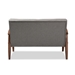 Baxton Studio Sorrento Mid-century Retro Modern Grey Fabric Upholstered Wooden 2-seater Loveseat - BBT8013-Grey Loveseat