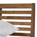 Baxton Studio Daylan Mid-Century Modern Solid Walnut Wood Slatted Queen Size Platform Bed - SW8016-Walnut-M17-Queen