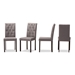 Baxton Studio Gardner Modern and Contemporary 5-Piece Dark Brown Finished Grey Fabric Upholstered Dining Set