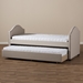 Baxton Studio Alessia Modern and Contemporary Beige Fabric Upholstered Daybed with Guest Trundle Bed - CF8751-Beige-Day Bed