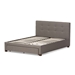 Baxton Studio Brandy Modern and Contemporary Grey Fabric Upholstered King Size Platform Bed with Storage Drawer - CF8774-Grey-King