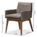 Baxton Studio Nexus Mid-Century Modern Walnut Wood Finishing and Gravel Fabric Upholstered Arm Chair (Set of 2) - BBT5281-Gravel-CC-TH1308
