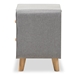Baxton Studio Jonesy Mid-Century Grey Fabric Upholstered 2-Drawer Nightstand - BBT3140-Grey-NS-800F