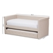 Baxton Studio Alena Modern and Contemporary Light Beige Fabric Daybed with Trundle - CF8825-Light Beige-Daybed