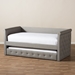 Baxton Studio Alena Modern and Contemporary Light Grey Fabric Daybed with Trundle - CF8825-Light Grey-Daybed