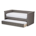 Baxton Studio Alena Modern and Contemporary Light Grey Fabric Daybed with Trundle - CF8825-Light Grey-Daybed