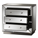 Baxton Studio Edeline Hollywood Regency Glamour Style Mirrored 3-Drawer Cabinet - RXF-679