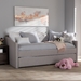 Baxton Studio Kaija Modern and Contemporary Greyish Beige Fabric Daybed with Trundle - BBT6577-Greyish Beige-Day Bed