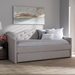 Baxton Studio Kaija Modern and Contemporary Greyish Beige Fabric Daybed with Trundle - BBT6577-Greyish Beige-Day Bed