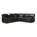 Baxton Studio Amaris Modern and Contemporary Black Bonded Leather 5-Piece Power Reclining Sectional Sofa with USB Ports - RX033A-Black-SF