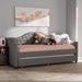 Baxton Studio Perry Modern and Contemporary Light Grey Fabric Daybed with Trundle - CF8940-Light Grey-Daybed