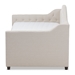 Baxton Studio Perry Modern and Contemporary Light Beige Fabric Daybed with Trundle - CF8940-Light Beige-Daybed