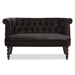 Baxton Studio Flax Victorian Style Contemporary Black Velvet Fabric Upholstered 2-seater Loveseat - WS-GK756-Black-LS