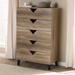 Baxton Studio Wales Modern and Contemporary Light Brown Wood 5-Drawer Chest - Wales-5DW-Chest