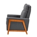 Baxton Studio Halstein Mid-Century Modern Grey Fabric and Walnut Brown Finished Wood Lounge Chair - 1706-Gray