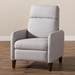 Baxton Studio Casanova Mid-century Modern Light Grey Fabric Upholstered Lounge Chair - 1707-Light Gray