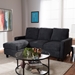 Baxton Studio Greyson Modern And Contemporary Dark Grey Fabric Upholstered Reversible Sectional Sofa - R9002-Dark Grey-Rev-SF