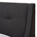 Baxton Studio Louvain Modern and Contemporary Dark Grey Fabric Upholstered Walnut-Finished Twin Sized Platform Bed - BBT6696-Dark Grey-Twin