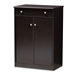 Baxton Studio Dariell Modern and Contemporary Wenge Brown Finished Shoe Cabinet
