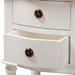 Baxton Studio Audrey Country Cottage Farmhouse White Finished 2-Drawer Nightstand - GLA5-White-NS
