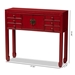 Baxton Studio Melodie Classic and Antique Red Finished Wood Bronze Finished Accents 6-Drawer Console Table - MIN22-Red-ST