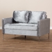 Baxton Studio Clara Modern and Contemporary Grey Velvet Fabric Upholstered 2-Seater Loveseat - Clara-Grey-LS