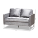 Baxton Studio Clara Modern and Contemporary Grey Velvet Fabric Upholstered 2-Seater Loveseat - Clara-Grey-LS