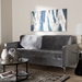 Baxton Studio Clara Modern and Contemporary Grey Velvet Fabric Upholstered 3-Seater Sofa - Clara-Grey-SF