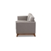 Baxton Studio Sava Mid-Century Modern Grey Fabric Upholstered Walnut Wood 3-Seater Sofa - BBT8037-Grey-SF