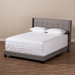 Baxton Studio Lisette Modern and Contemporary Grey Fabric Upholstered Queen Size Bed - CF8031B-Grey-Queen