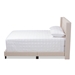 Baxton Studio Lisette Modern and Contemporary Beige Fabric Upholstered Queen Size Bed - CF8031B-Beige-Queen