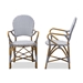 Baxton Studio Seva Classic French Indoor and Outdoor Beige and Red Bamboo Style Stackable Bistro Dining Chair Set of 2 - WA-4209-Grey/White-DC
