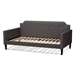 Baxton Studio Packer Modern and Contemporary Grey Fabric Upholstered Twin Size Sofa Daybed - Packer-Grey-Daybed