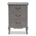 Baxton Studio Capucine Antique French Country Cottage Grey Finished Wood 3-Drawer End Table - JY18A028-Grey-ET